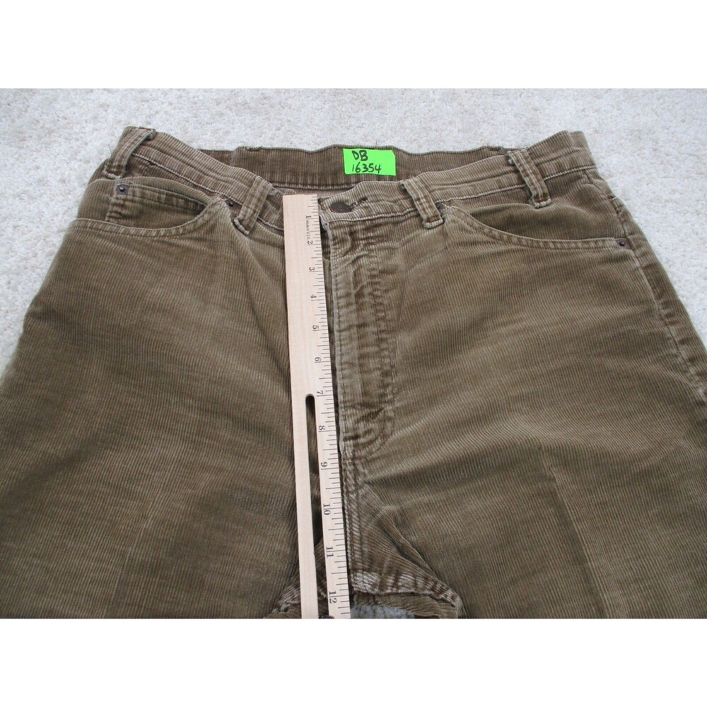 VINTAGE Levis Jeans Men 33x25 Brown White Tab Corduroy Bootcut Western 80s USA - Picture 10 of 14